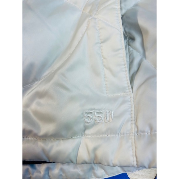 The North Face Womens 550 Down Puffer Vest White Blue XS Diamond Quilt - Picture 7 of 7